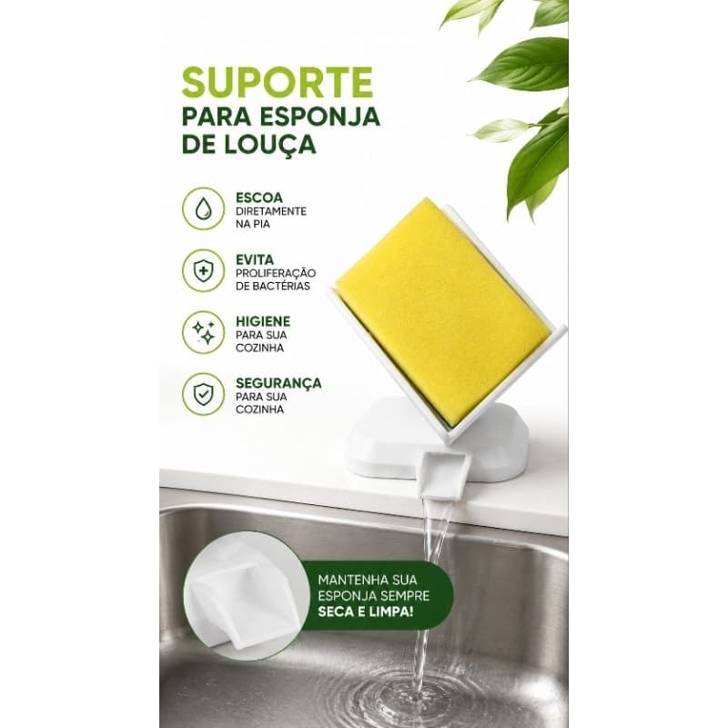 SUPORTE PARA ESPONJA DE LOUÇAS HIGIÊNICA