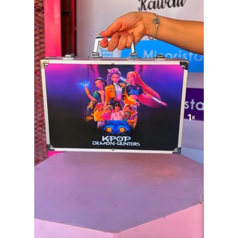 Maleta Kit Pintura Profissional150 Peças K-Pop Demon Hunters Estojo Alumínio Completo Desenho
