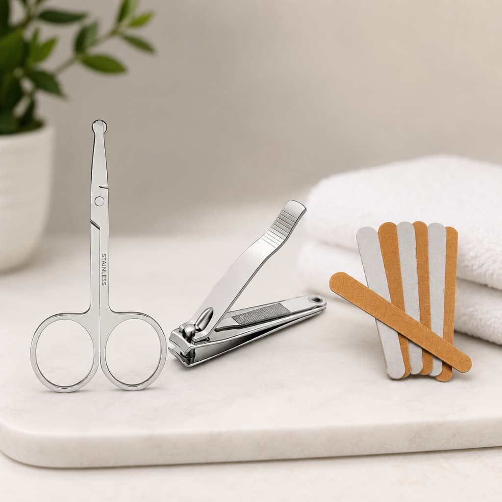 Kit Lixa de unha 7 Un + cortador de unha + Tesourinha inox pronta entrega