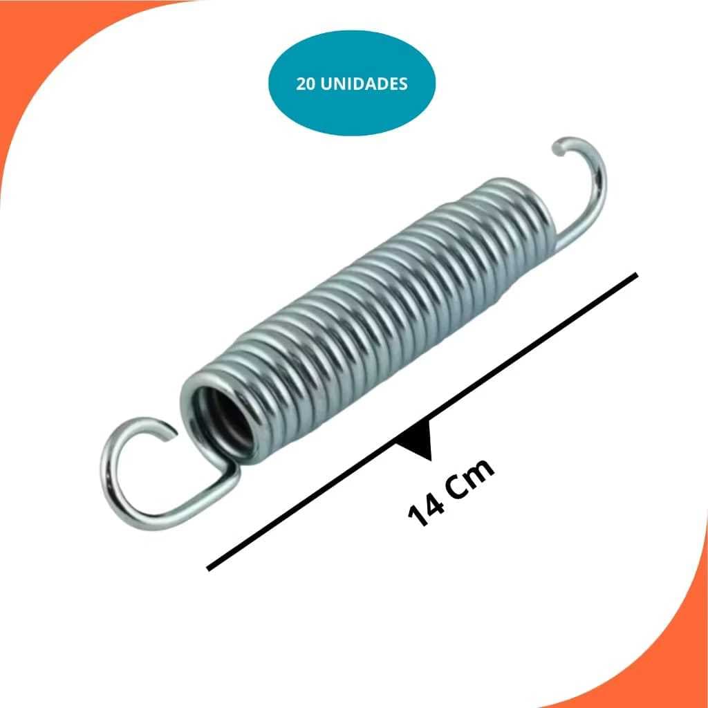 Molas Galvanizadas Para Cama Elástica Kit com 20 unidades 14 Cm