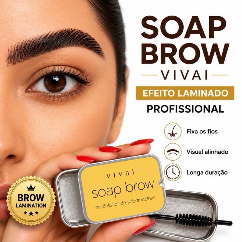 Soap Brow Vivai Modelador de Sobrancelhas Efeito Brow Lamination Longa Duração
