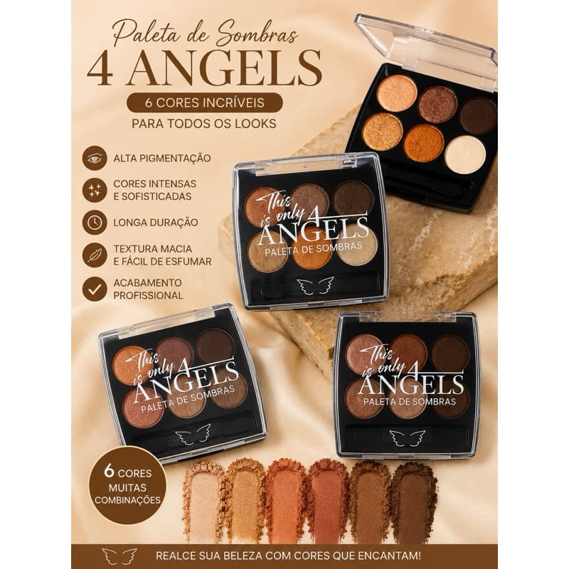 PALETA DE SOMBRAS 4 ANGELS – 6 CORES INCRÍVEIS