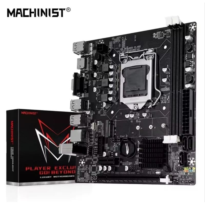 Placa-Mãe Machinist H61, Socket Intel LGA 1155, Suporte Core i3/i5/i7 2ª e 3ª Geração, DDR3, Slot SSD M.2 NVMe, HDMI/VGA