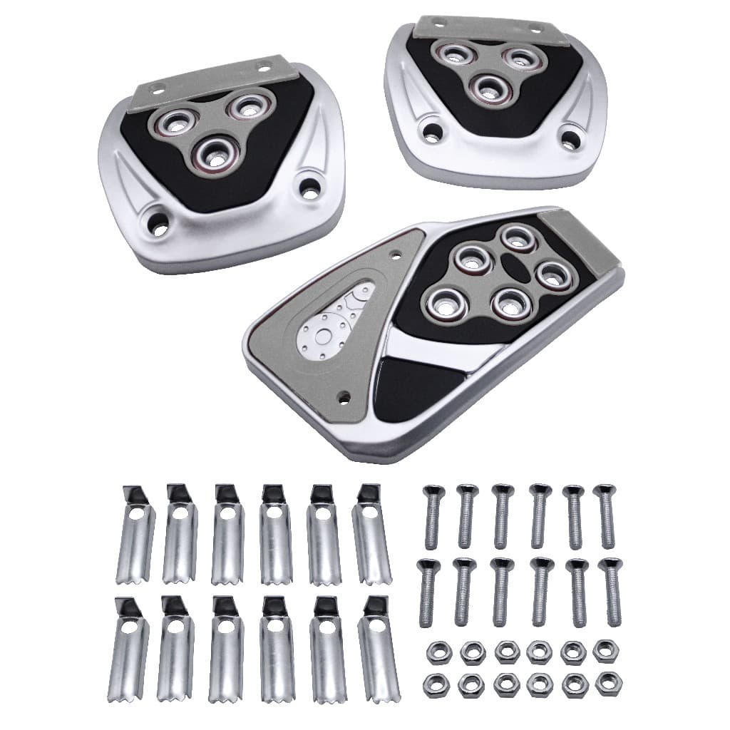 Pedaleira Esportiva Automotiva Carros Manual Sport Tuning Prata