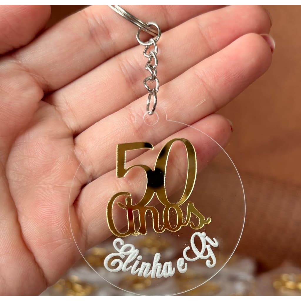 Kit 10 Chaveiros Acrílicos Personalizados Lembrancinha de Aniversário, Festa, Brinde e Evento
