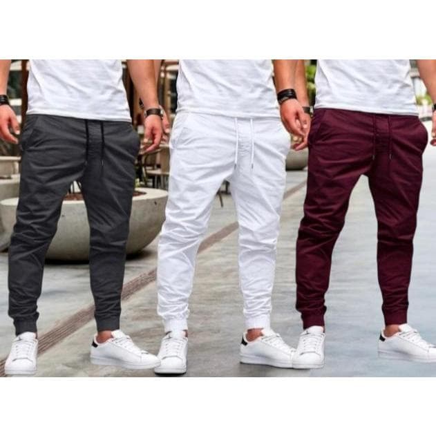 Kit 3 Calças Adulto Modelos Exclusivos de Calça Jogger Sarja Skinny  Basica