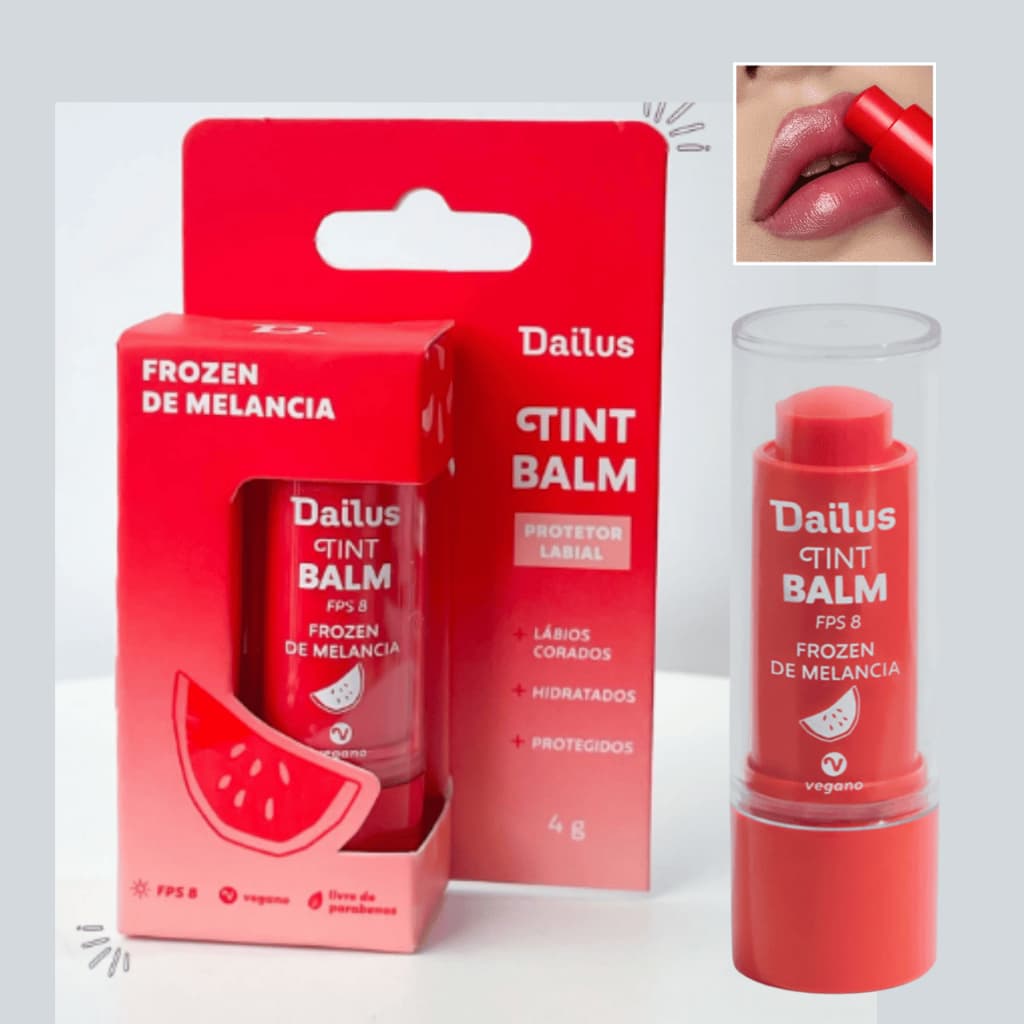 Tint Balm Dailus Frozen de Melancia | Cor, Hidratação e Proteção FPS 8