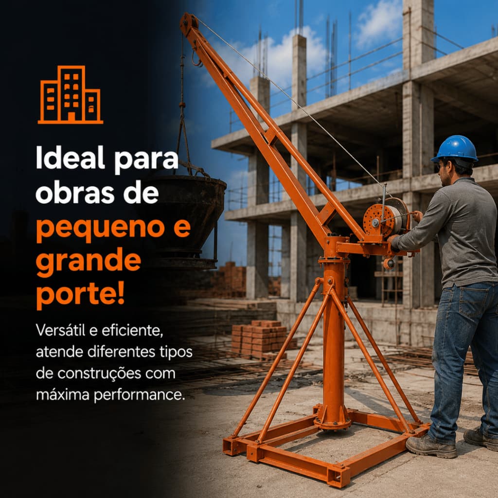 Mini Grua Guincho Guindaste Motor Elétrico 1000kg 30metros Com Embreagem 220v Bifásico Obras