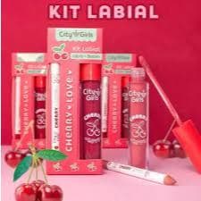 Kit Labial Cherry Love (Lápis + Batom) City Grils