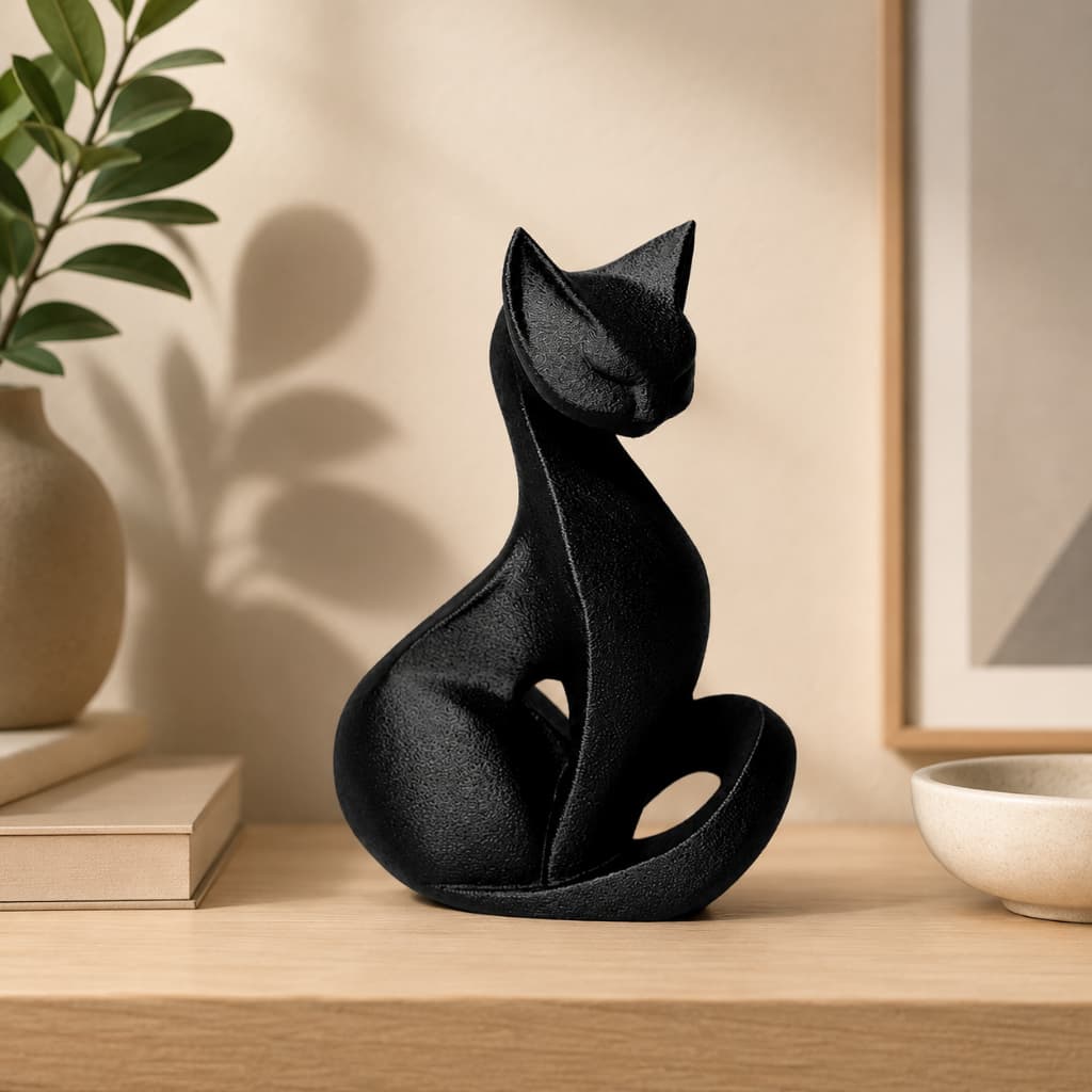 Gato Decorativo Moderno Minimalista Escultura Decorativa Sala Quarto Escritório