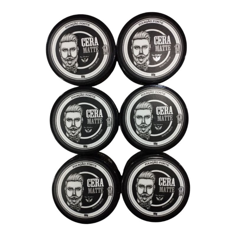 6 Cera Matte 80g Para Modelar Cabelo Two Brothers Profissional