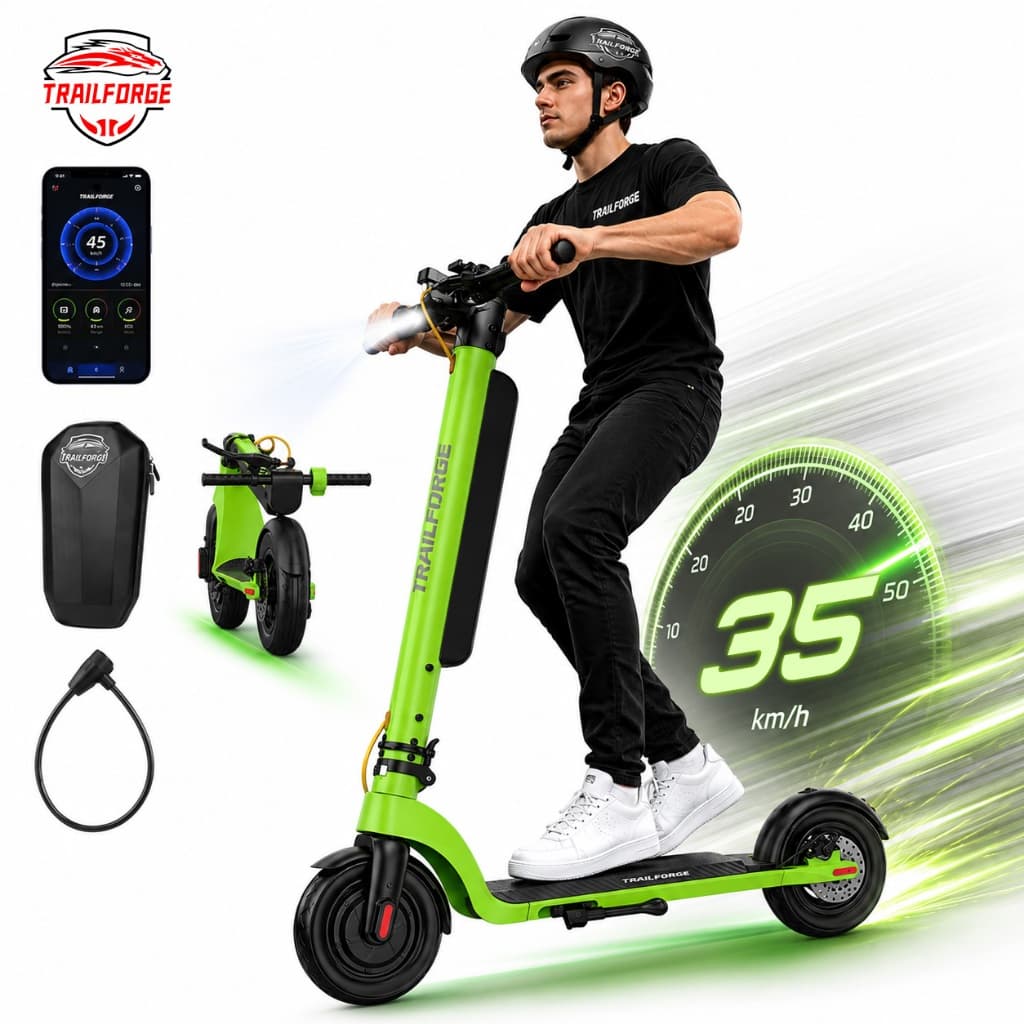 Trailforge-X8 Patinete Elétrico 500W 35km/h 10 polegadas 12.8AH  bateria é removível