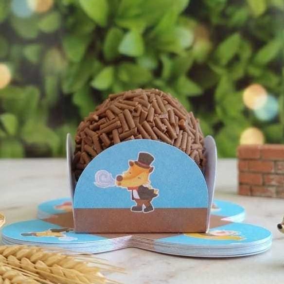 OS 3 PORQUINHOS Forminhas 4 Pétalas Nº 6 para Doces Docinhos Festa Aniversário