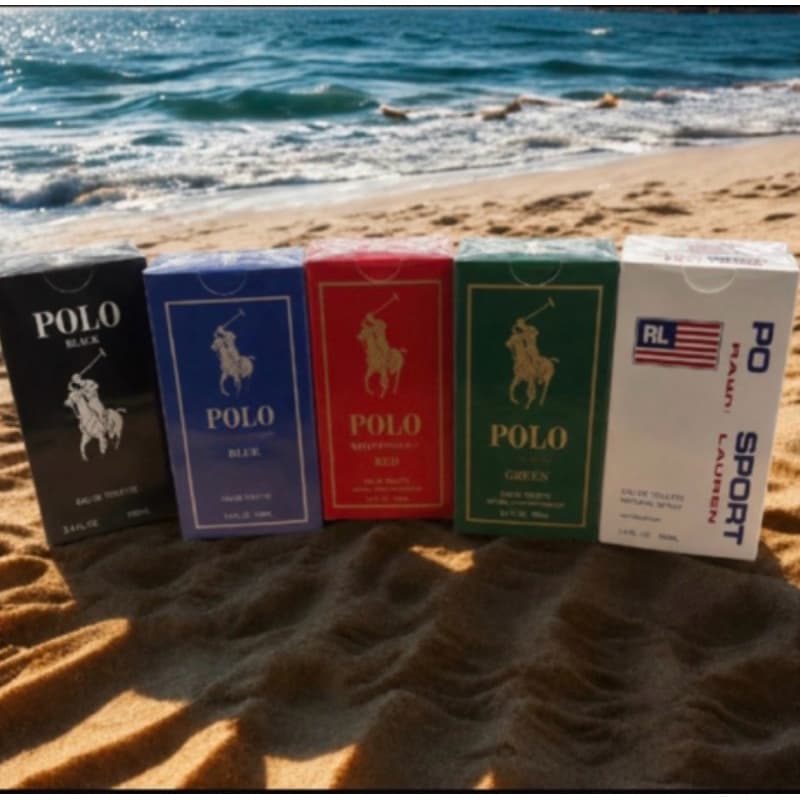 KIT 5 PERFUMES POLO SPORT BLUE GREEN BLACK RED 100ML