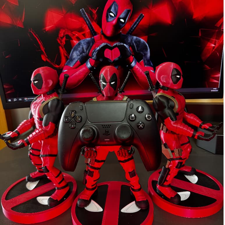 Suporte Controle Deadpool Boneco Ps5 Ps4 Xbox Series
