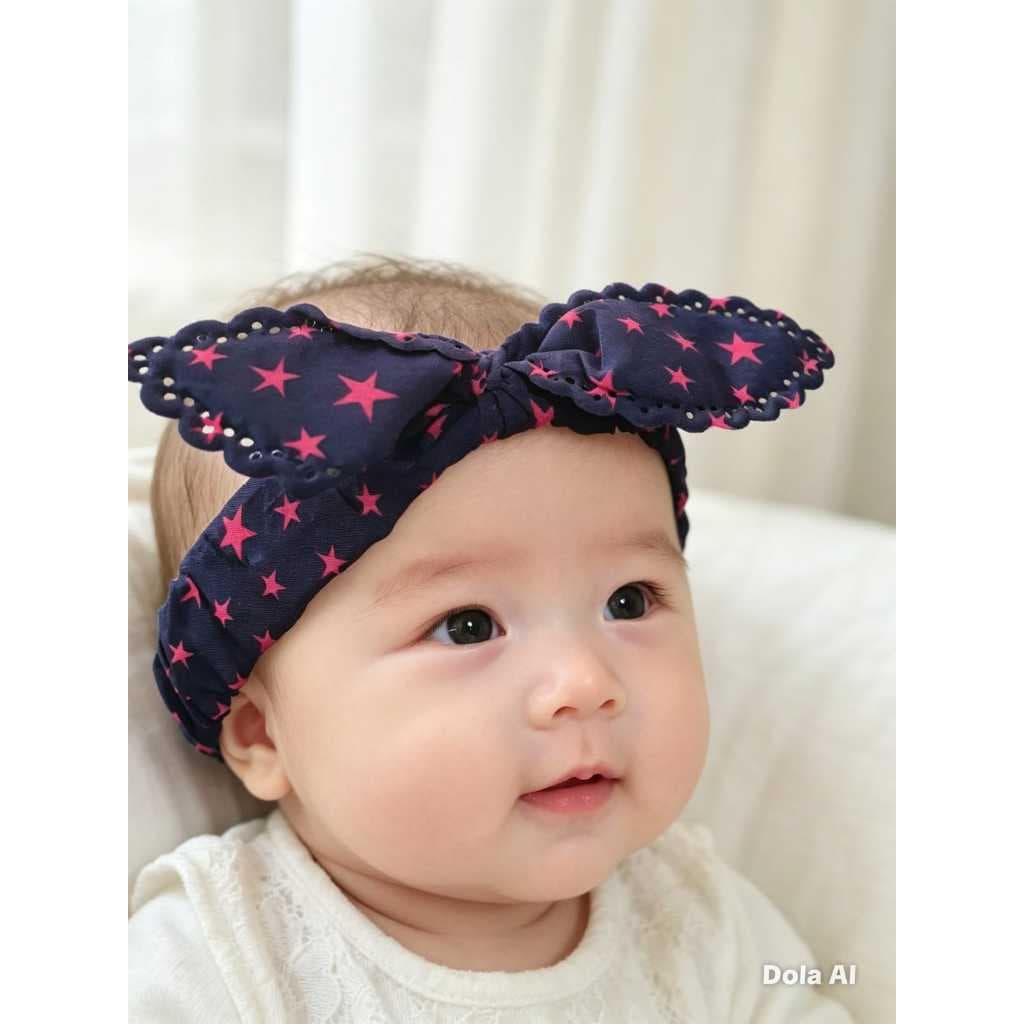 Kit 7 faixa turbante infantil elástica ajuste confortável com estampas aleatórias como nas fotos