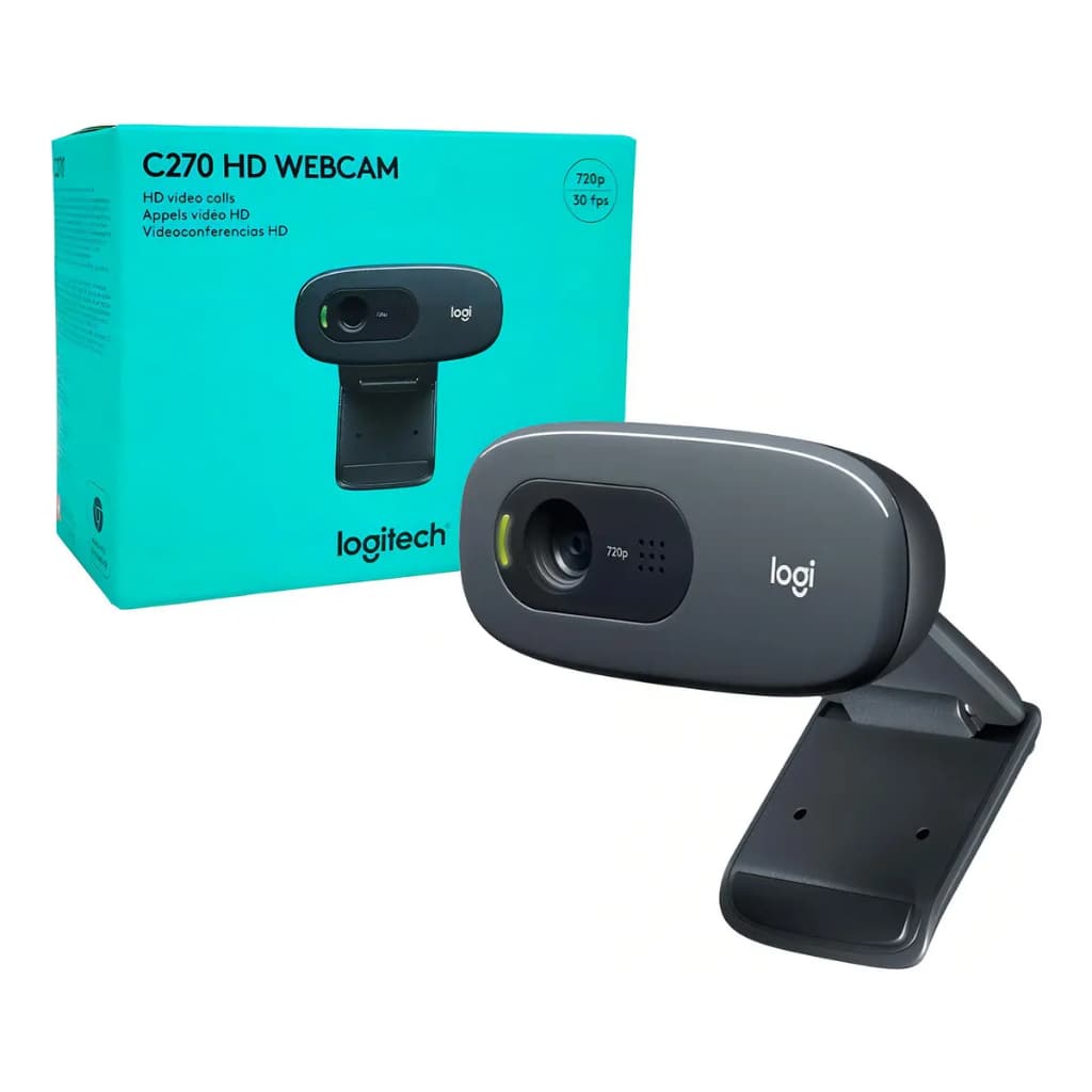 Webcam com Microfone Profissional Logitech C270 Mini camera Hd para pc 720p Acessórios Computador