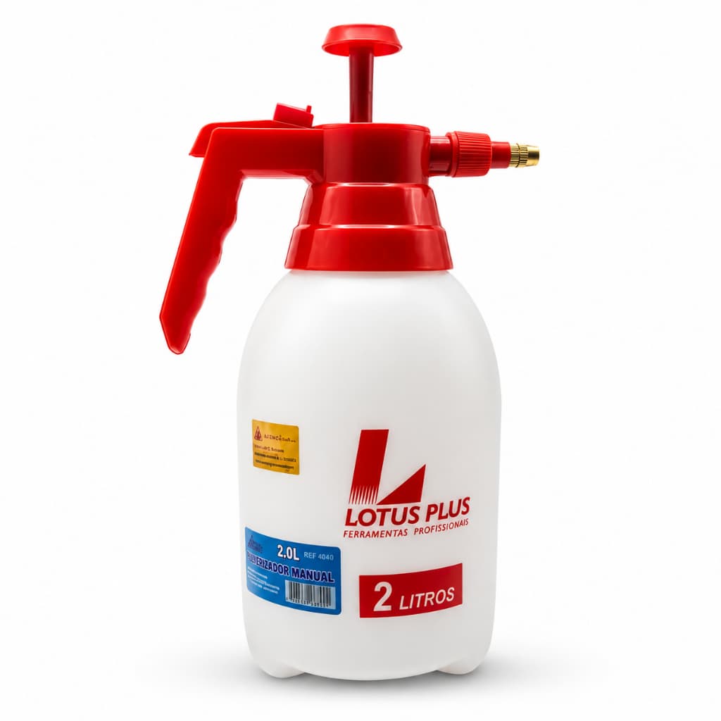 Borrifador Pulverizador Manual 2 Litros Pressurizado com Bico Ajustável para Jardim e Limpeza