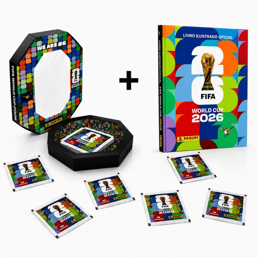 Box 30 Pacotes De Figurinha Copa Do Mundo 26 + Álbum Padrão Capa dura