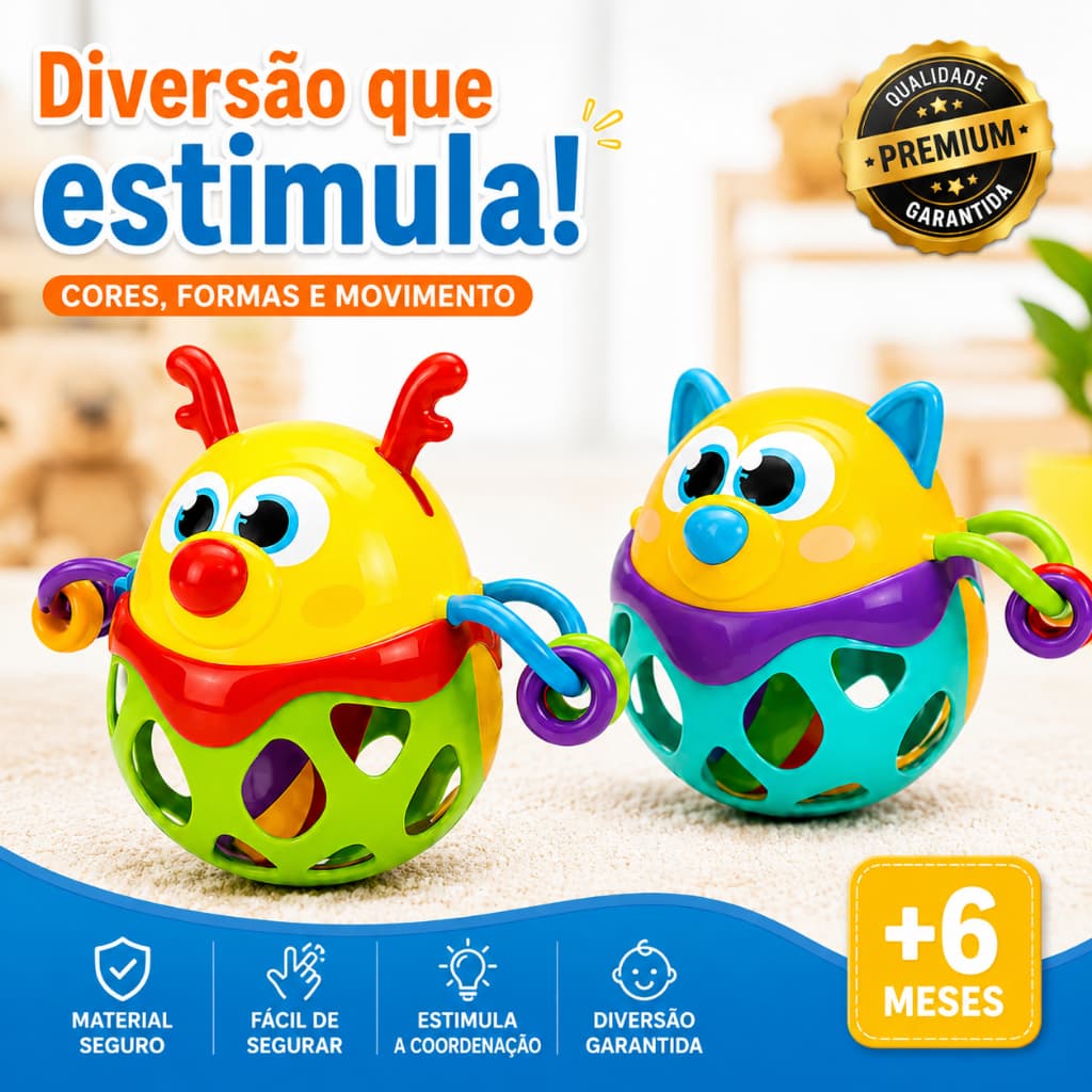 Bichinhos Chocalho Barulho - Infantil- Joaninha Ou Gatinho- CRIANÇAS-DIVERSÃO