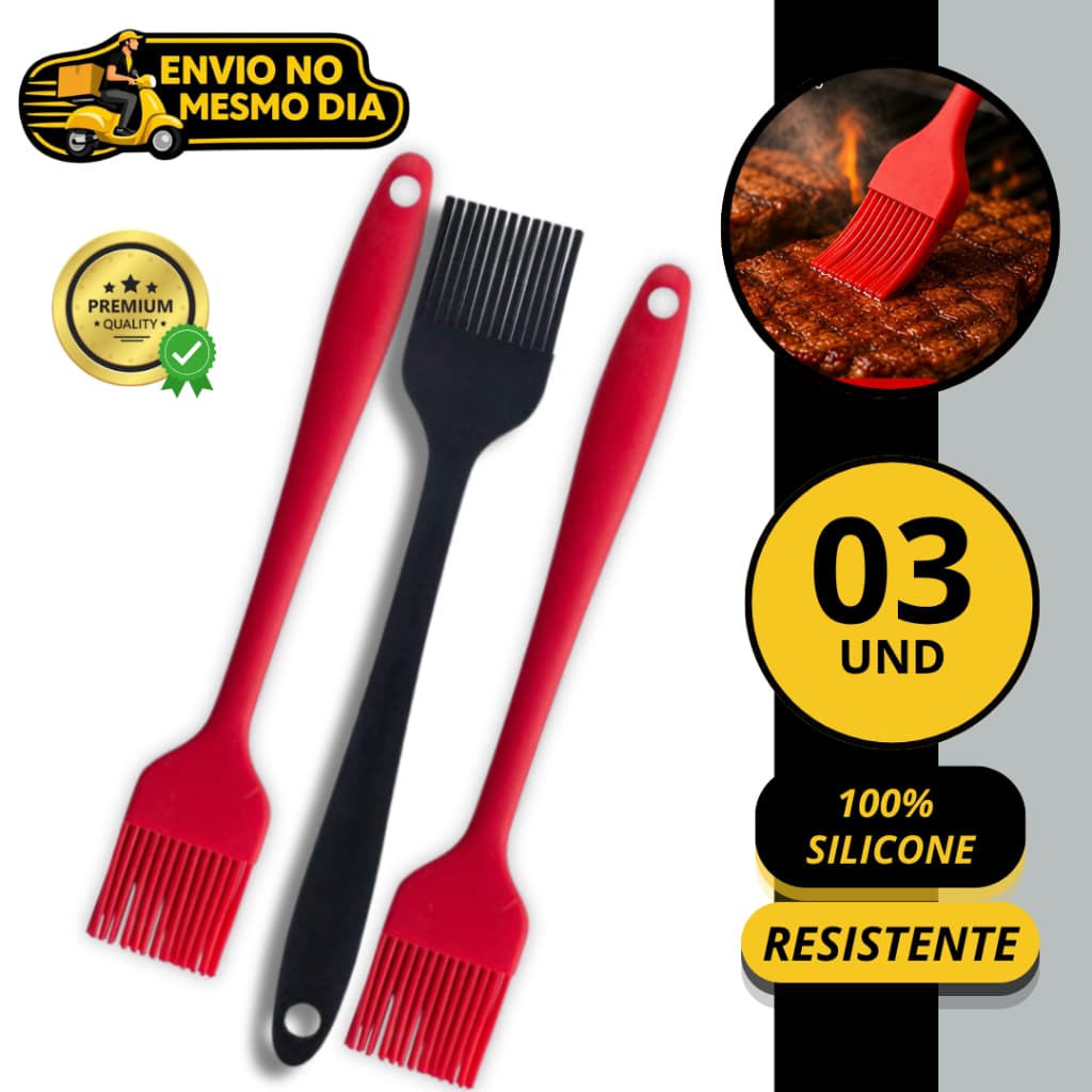 KIT 2/3/5 Pincel Culinario para Untar em Silicone Churrasco Molhos Ovo Utensilio de Cozinha Confeitaria Profissional