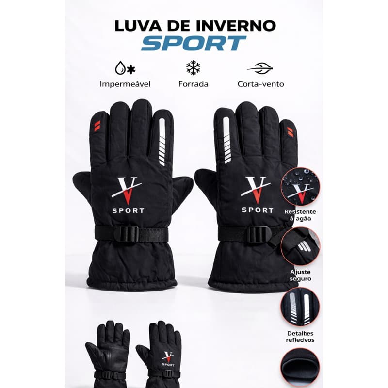 LUVA FORRADA CONTRA FRIO E VENTO PARA MOTOQUEIRO