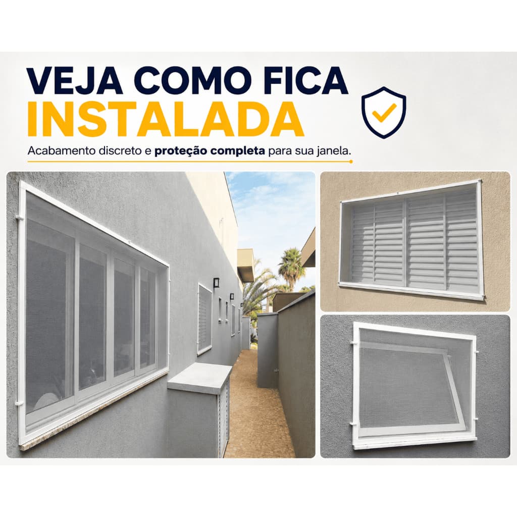 Kit Tela Mosquiteiro perfil de Alumínio Branco (várias medidas)