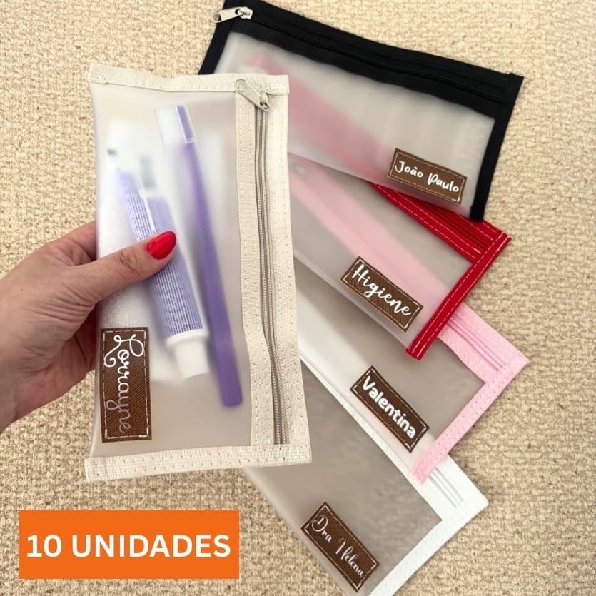Kit 10 Porta Escova Personalizado com Nome | Brinde Empresa | Lembrancinha Escolar | Festas Eventos