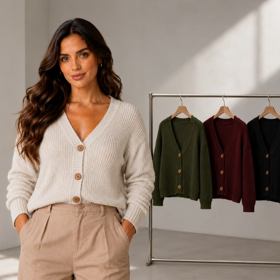 Casaco Cardigan Feminino Casaquinho Suéter Tricot De Frio Botões Feminina Inverno Casaco Cardigan Gola V Inverno