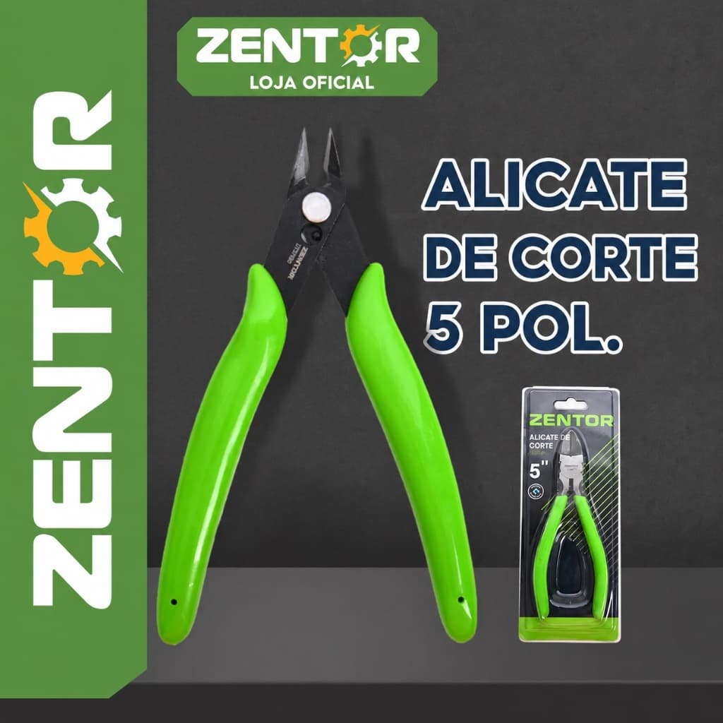 Alicate de Corte Eletrônico Deli Zentor 5” 160mm Verde para Fios
