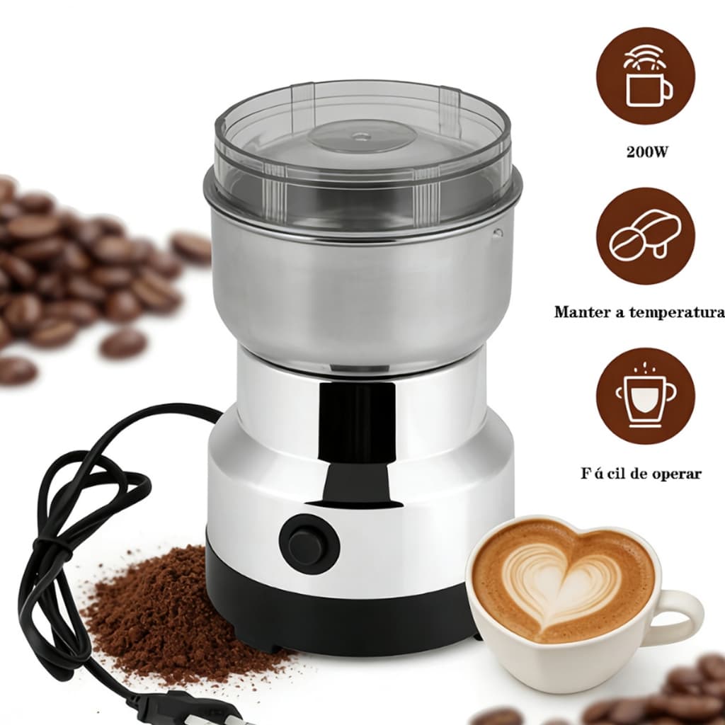 （220V） Moedor multifuncional de café e especiarias Moedor de aço inoxidável com 4 lâminas Máquina de molinho -F5
