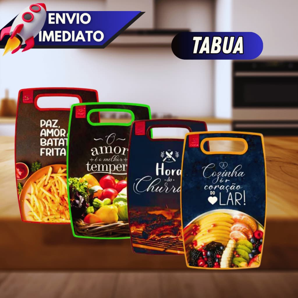 Tábuas para Cozinha Polietileno Corte de Carnes Legumes e Frutas