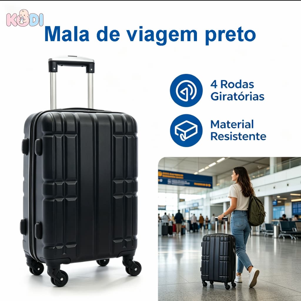 Mala De Bordo  9KG ABS Com Senha Mala De Viagem 10 Kilos Com Roda ANAC Padrao Promoção -2401