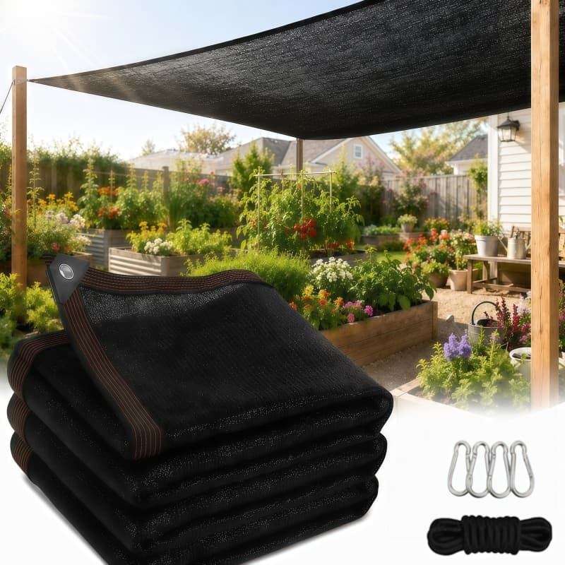 Rede Sombra 4x6m/3*4m Taxa 80%-90% Resistente UV e Intempéries Borda Reforçada Jardim Estufa Pátio e Criação de Animais