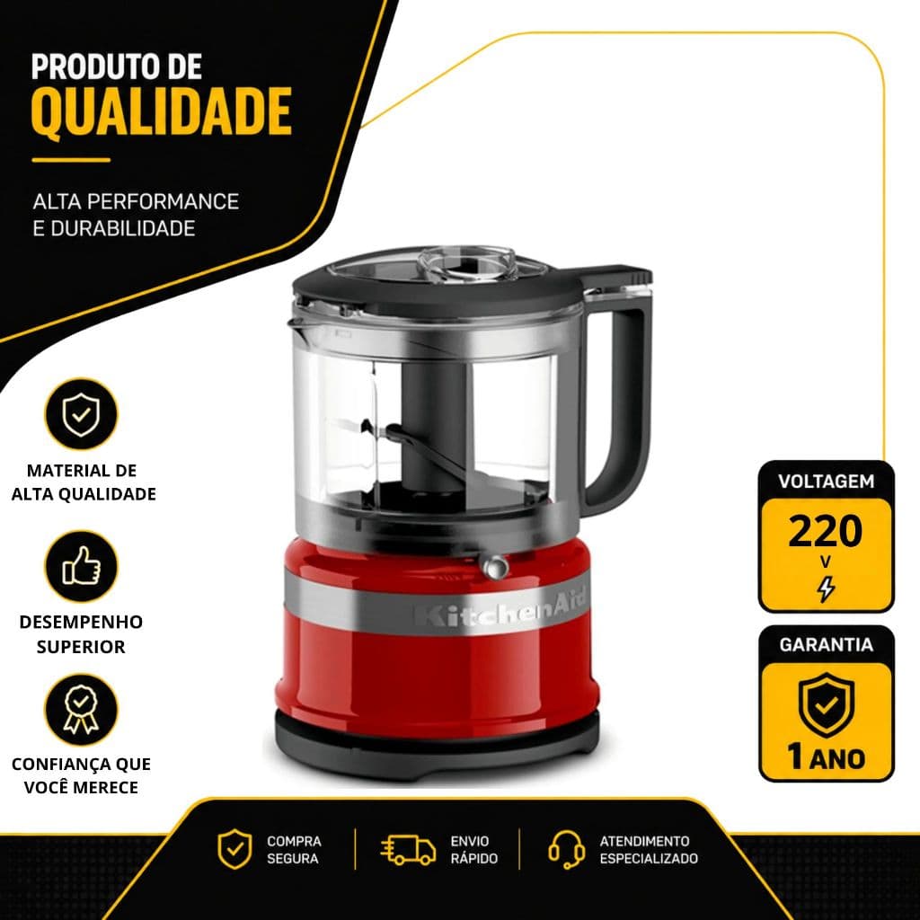MINI PROCESSADOR KITCHENAID DE ALIMENTOS EMPIRE RED 220V KJA03BVBNA