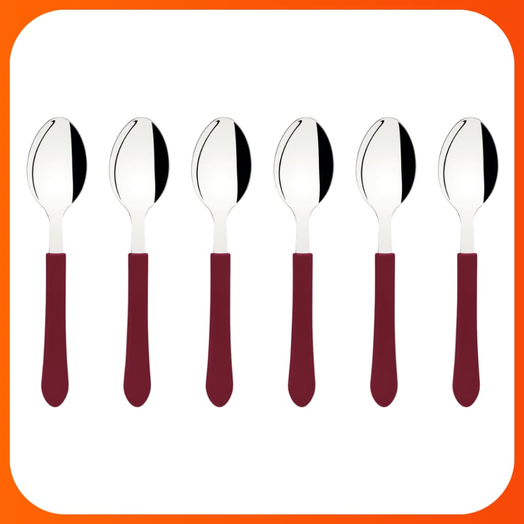 Colher Tramontina Inox Cabo Carmim Leme - Conjunto