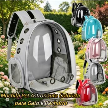 Mochila Bolsa Pet Visão Panorâmica Astronauta **Respirável** Color Gato Ou Cachorro