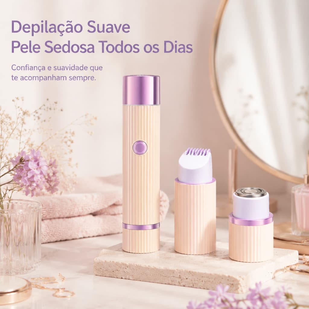 Depilação Suave Feminina Aparador Elétrico Portátil Para Todo o Corpo