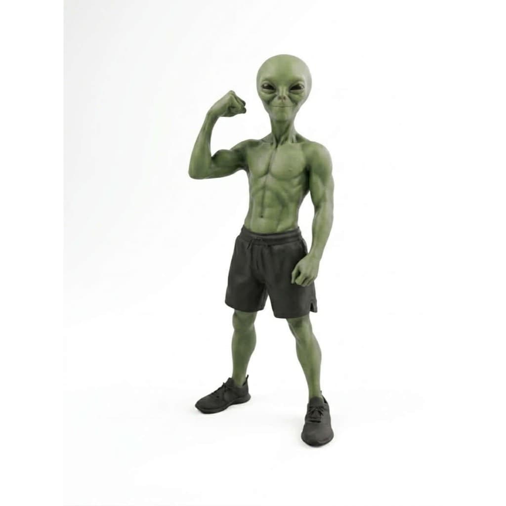 Alien Fitness Musculoso – Estatueta Decorativa Criativa para Mesa e Escritório