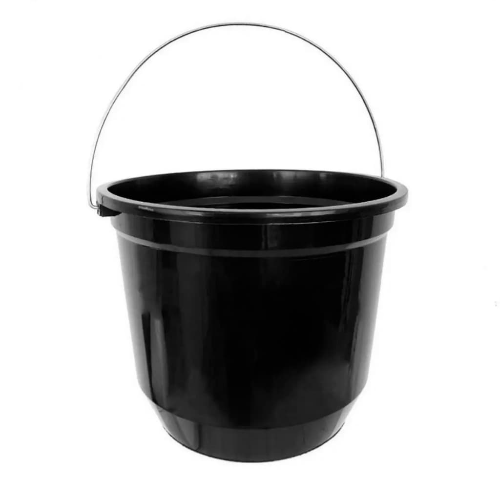 Kit 2 Balde Com Alça Plástico Preto 5L Para Faxina Organização Multiuso Lavanderia