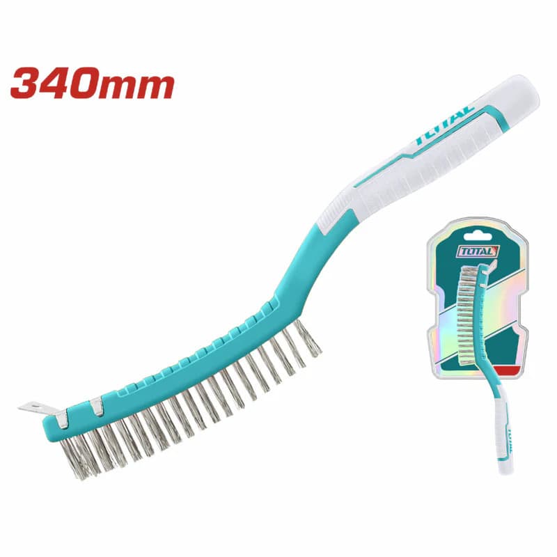 ESCOVA DE AÇO C/ CABO (PVC) -  340 mm - PROFISSIONAL - TOTAL TOOLS