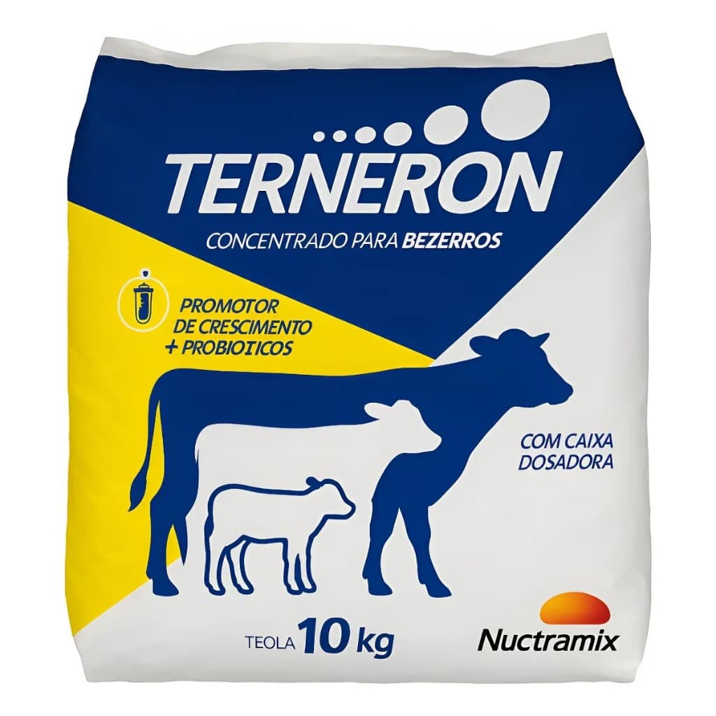 Leite Em Pó Terneron 10kg Faz 90 L P/ Bezerros E Terneiros