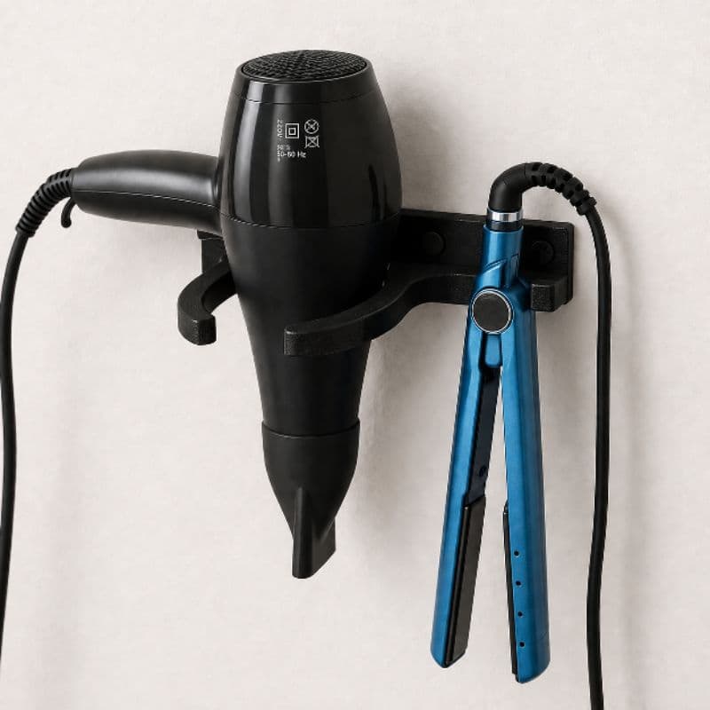 Suporte Organizador para Secador e Chapinha Banheiro e Salão de Beleza, com Buchas e Parafusos
