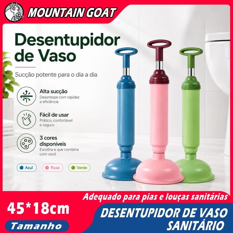 Desentupidor Manual De Pia Vaso Ralo Cano Esgoto Tipo Bomba Sucção 150mm Alta Pressão