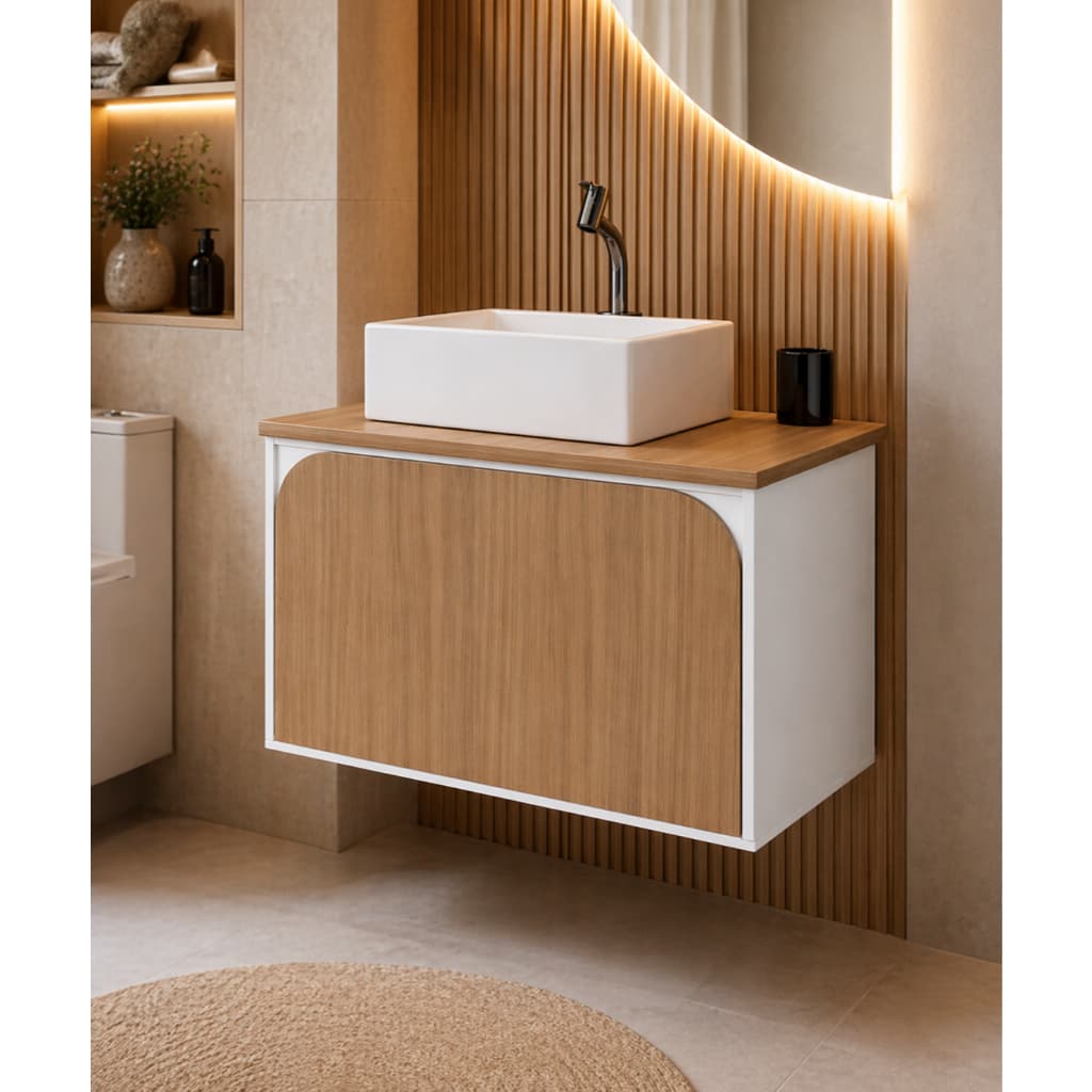Gabinete Armario de Banheiro 100% MDF - Montesi 1 Porta