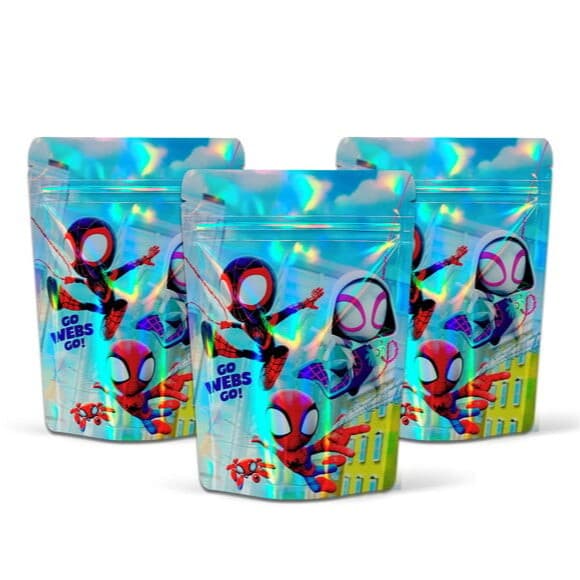 Saquinho Metalizado Zip 10x15cm Lembrancinha Festa Infantil Zip Abre e Fecha Saquinho Vazio Spidey e Seus Amigos