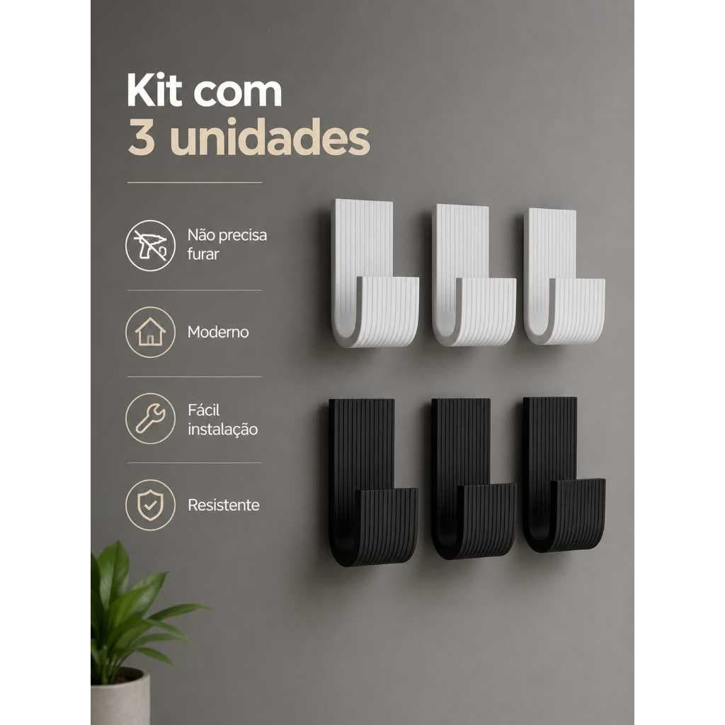 Kit com ate 9 Un Suporte Para Toalha banheiro Gancho Adesivo Moderno organização