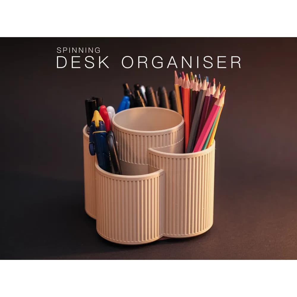 Organizador de Mesa Giratório 360° Porta Canetas Lápis Multiuso com Divisórias Design Moderno