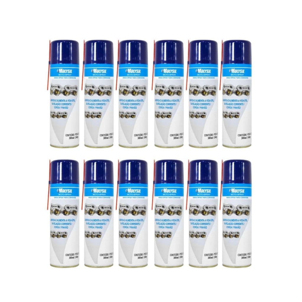 12 Molykote Molysil Moto Spray 300ml Lubrificante Proteção Moto Anticorrosivo Alta Performance