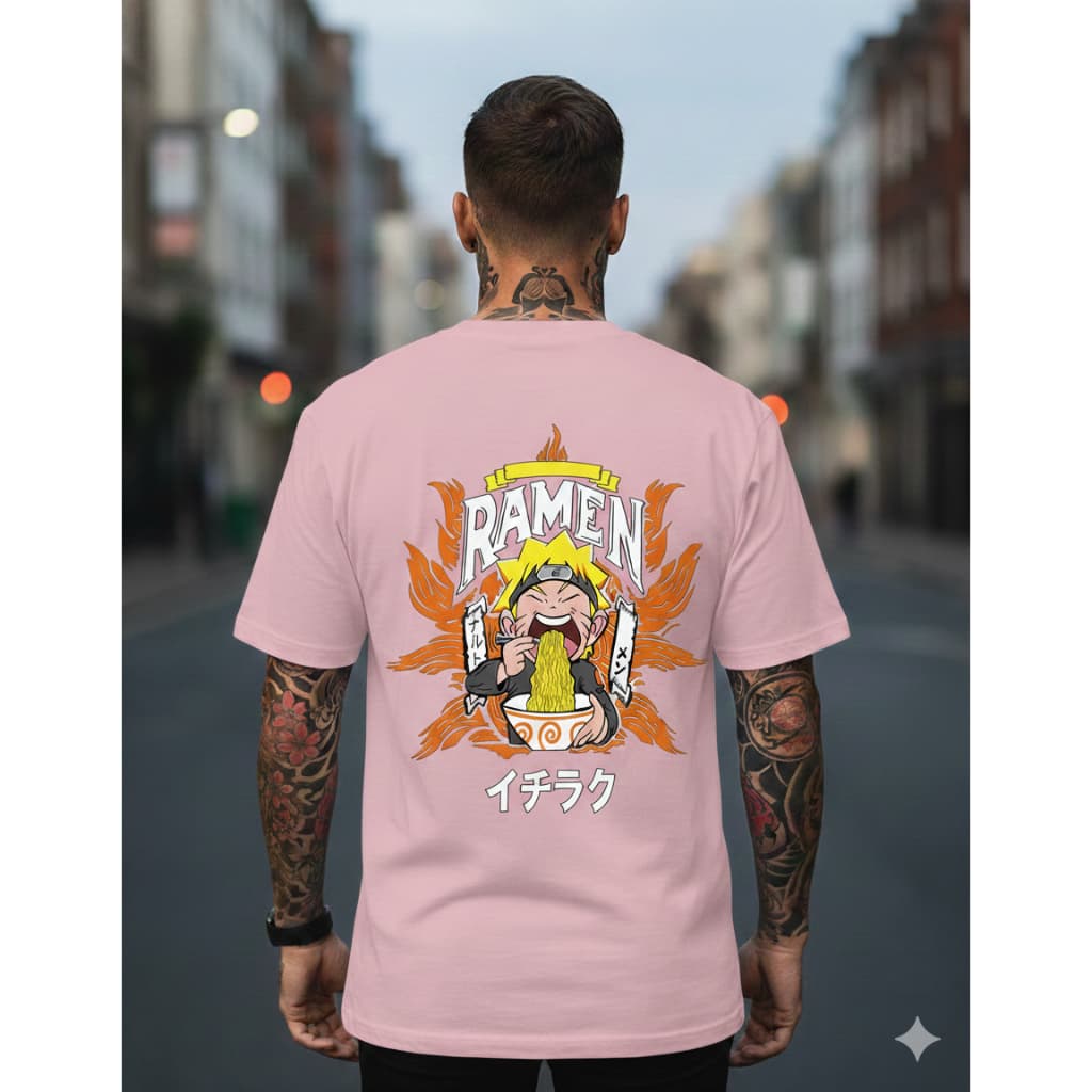 Camiseta oversizerd 100% algodão Naruto Ichiraku Ramen Masculina Streetwear Premium